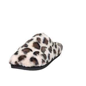 Pantoufles en fausse fourrure imprimé léopard pour femmes, chaussures d'intérieur douces et confortables, chaussures d'hiver chaudes, taille 4 - Product Image 2
