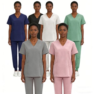 Men Medical <b>Scrub</b> Uniforms Split Set Breathable Woven Fabric Hospital Use - Product Image 2