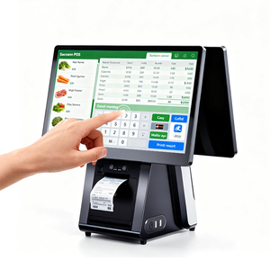 Thông minh POS hệ thống cửa sổ siêu thị màn hình kép với 80 mét Máy in nhiệt tất cả trong một tiền mặt đăng ký POS thiết bị đầu cuối máy - Product Image 1