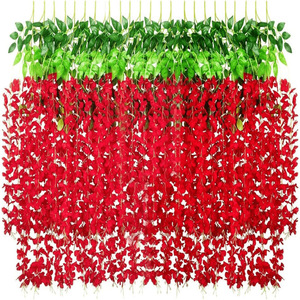 Guirlande de fleurs artificielles de glycine en soie pour décoration de mariage, maison et jardin - Product Image 3