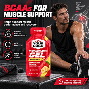OEM ODM Boosts Quick Energy Sustains Provide Power Easy To Carry Silky Jelly Texture Fatigue Strawberry Banana Performance Gel - Product Image 4