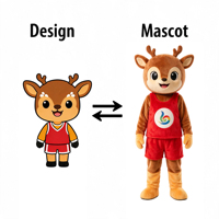 Costume de mascotte adulte personnalisé, motif renne de dessin animé, pour cosplay, danse et défilés, idéal pour les fêtes de Noël (MOQ 1 pièce)