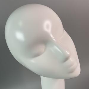 Cabeza de Maniquí de exhibición de peluca abstracta de cuello largo blanco, plástico de Color personalizado, hermosa venta al por mayor para herramientas de extensión de sombrero y peluca - Product Image 2