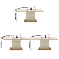 Chaises de salle à manger en cuir et ensemble de table à manger, style français moderne de luxe, table extensible, pieds en acier inoxydable, utilisation hôtelière, vente en gros