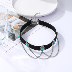 Collana di <span class=keywords><strong>moda</strong></span> personalizzata Punk stile gotico scuro gioielli in pelle nera collane di fascino di ragno fiore Fine - Product Image 5