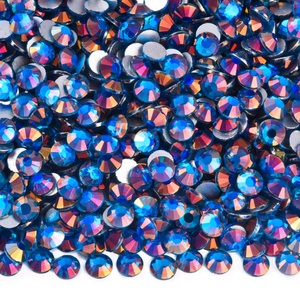 Strass en verre OLeeya personnalisés en usine, couleurs claires, à fixation à froid, cristaux non thermocollants, en vrac, à dos plat, pour justaucorps - Product Image 3