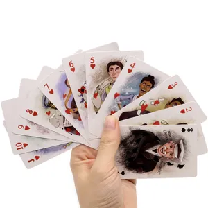 Cartas de juego con logo OEM, cartas de publicidad personalizadas impresas, póker, revestimiento de plástico, impermeables, oferta