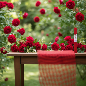 Tessuto in tulle rosso Ilan 48x4,5m, accessorio per decorazioni floreali - Product Image 3