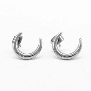 Pendientes yunnique con forma de luna creciente, diseño geométrico plateado de acero de titanio para hombres y mujeres, joyería - Product Image 5