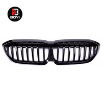 Calandre avant G20 pour BMW Série 3 2019 2020 2021 G20 G28 Noir brillant Calandre avant à ligne simple Calandre de pare-chocs avant Pièces automobiles