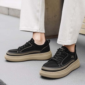 Chaussures en toile pour hommes Empire Pipe, bout rond, à lacets, respirantes, semelle en caoutchouc, chaussures décontractées - Product Image 4
