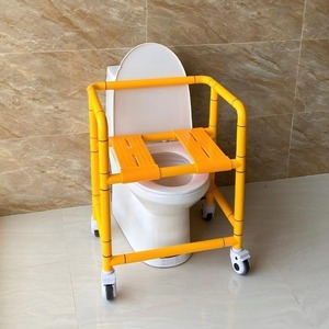 Tabouret de douche avec roulettes, siège de toilette mobile, barre d'appui pour salle de bain, taille standard - Product Image 2