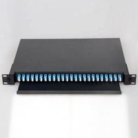 Cassette de raccordement ODF de bureau 1U 19'' de bonne qualité, 24 ports LC, boîtier de distribution, panneau de brassage fibre optique