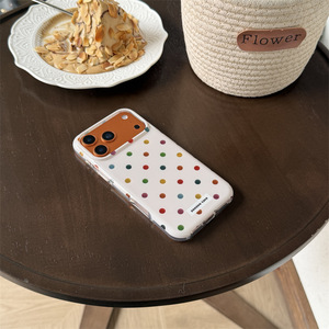 Funda de Teléfono de Doble Capa con Diseño Coreano de Puntos de Colores para iPhone 17 Pro Max 16 15 14 13 - Product Image 4