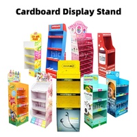 Rak Display Plastik 4 Tingkat 6 Tingkat, Dikemas Datar, untuk Iklan, Kertas Bergelombang, PVC, Rak Menara Display untuk Pasar