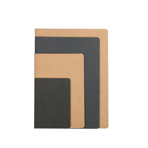 A4 A5 A6 B5 Black and Brown Kraft Paper Composition <strong>Notebook</strong> with Sewing Binding and Blank <strong>Lined</strong> Pages - Product Image 2