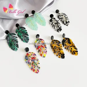 BELLEWORLD Popular High Quality New Design Acetie Acid Acrylic Acetate Women Large Drop Earrings Acetic acid earrings