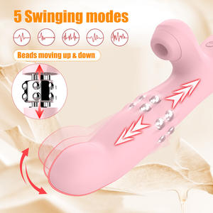 2-in-1 Wand G-Punkt-Massagegerät Masturbator Klitoris-Stimulator Vibrator USB-Aufladbar Wasserdicht Saugfähig Peristaltische Vibrationen - Product Image 3