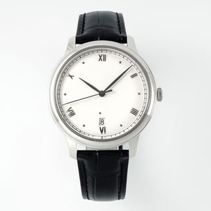 Nuevo Reloj de Pulsera Mecánico Automático de Moda con Esfera Blanca Moderna, Reserva de Energía, Segundero Pequeño, Correa de Cuero Negra y Acero - Product Image 2
