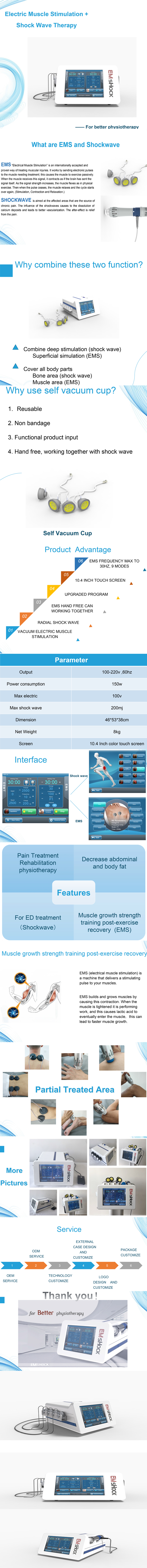 máquina de terapia de ondas de choque estimulador muscular ems masajeador de pies ems Equipo de fisioterapia