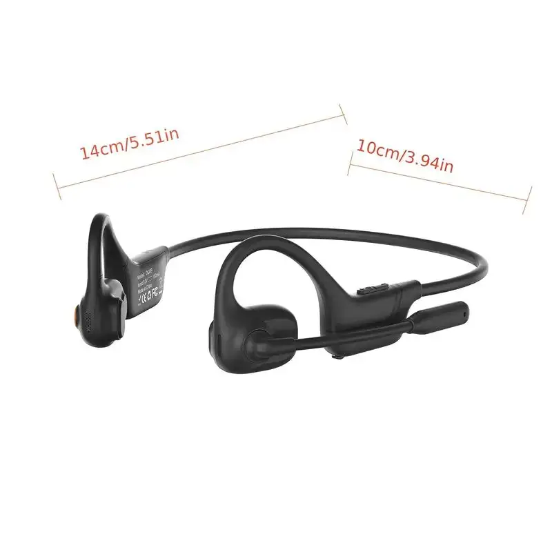 2024 Open-Ear Bone Conduction Earbuds With ENC Noise-Canceling Boom Mic Bluetooth Wireless For Online Meetings Teaching Driving