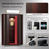 Machine Photobooth Vintage avec Écran Selfie et Imprimante pour Mariages, Fêtes et Location Hôtelière