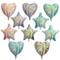 Vente en gros Ballon en agate étoile amour coeur de 18 pouces Décoration de fête d'anniversaire et de mariage Ballon en aluminium pour fournitures de fête