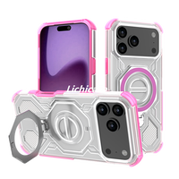 Coque de téléphone Lichicase à double matériau robuste avec béquille pour Realme 15 15Pro, coque arrière magnétique