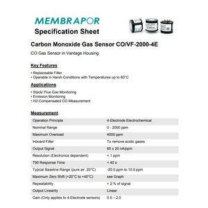 Sensor de Gas Monóxido de Carbono Membrapor CO/VF-2000-4E Electroquímico de 4 Electrodos para Monitoreo Industrial - Product Image 1