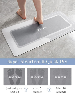 Tapis de salle de bain en silicone Muyu en gros, antidérapants, super absorbants, résistants aux taches, séchage rapide, en mousse à mémoire de forme et caoutchouc - Product Image 4
