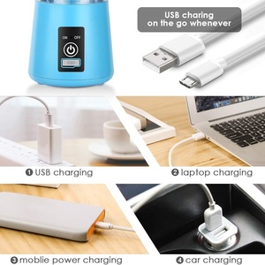 <span class=keywords><strong>Blender</strong></span> Buah Mini Portable 6 Mata Pisau Stainless Steel, USB Rechargeable, Kecepatan Tinggi, Siap Kirim Grosir - Product Image 4