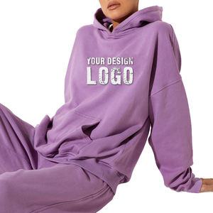 Ventes chaudes : sweat-shirt pour femme en coton lourd, surdimensionné, style streetwear, décontracté, épaules tombantes, pull ample, sweat-shirt pour femme - Product Image 5