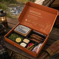 Boîte de préparation de repas pour la restauration, en carton ondulé imperméable, avec logo personnalisé de luxe, fermeture magnétique, pour la livraison en restaurant