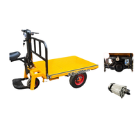 Carro de transporte de cama plana eléctrico chino, construcción de carretilla de tres ruedas, carros y carros de mano eléctricos
