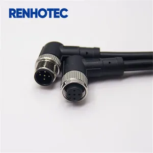 M12 Cable 90 Degree Flylead: 5-pin Plug with 10 M 5 X 0. 4 Pin Type A Sensor Cable