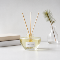 Bouteille diffuseur en verre de 150 ml à large ouverture, forme bol, vente directe usine, conteneur vide pour aromathérapie, logo personnalisé, marquage à chaud