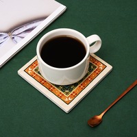 Nouveau dessous-de-verre créatif moderne en céramique, motif petite fleur, réutilisable, rond et carré, isolant thermique, pour tasses et tasses à thé, tapis de bureau, sous-verres et supports