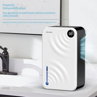 Deshumidificador con Panel Táctil LED HD, para Uso Doméstico y Hotelero, Silencioso, Eliminación de Humedad, Unidad de Descongelación, Diseño Corrugado, Capacidad de 2.4L