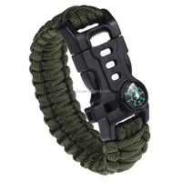 Bracelet de survie de kit de matériel d'urgence tactique d'urgence SOS extérieur pour la randonnée et les voyages