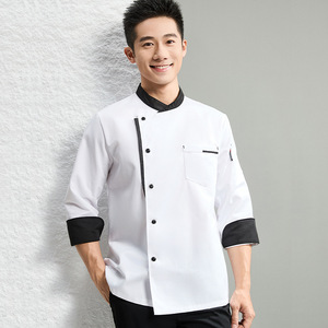 Abbigliamento <span class=keywords><strong>da</strong></span> <span class=keywords><strong>Chef</strong></span> per Hotel, Maniche Lunghe e Corte, Unisex, Uniforme <span class=keywords><strong>da</strong></span> Cucina, Abbigliamento per Pasticceria, Autunno, 100% Cotone - Product Image 1