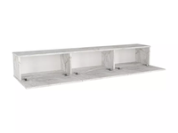 Meuble TV suspendu REMA en bois, 3 portes, effet marbre blanc, moderne, extensible, pour salon et appartement