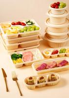 Boîte à lunch bento écologique biodégradable en amidon de maïs, 5 compartiments, réutilisable, sans BPA, 1250 ml, pour restaurant