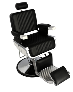 2026 LUXMARS High Quality All <b>Black</b> Barber <b>Chair</b> Synthetic <b>Leather</b> with Wheels for Tall Barbers - Product Image 2