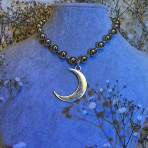 Collar con colgante de luna XPY, cadena de cuentas pulida unisex, joyería de moda para parejas - Product Image 1