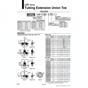 Raccords en polymère fluoré SMC Pneumatics LQ1T5A-TT1 pour pièces pneumatiques - Product Image 1