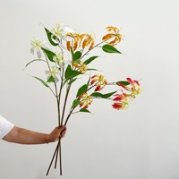 Kunstbloemen Vlamlelie met lange steel, guirlandelelie, fotografie-accessoires met enkele steel, bloemendesign Kantoor- en huisdecoratie