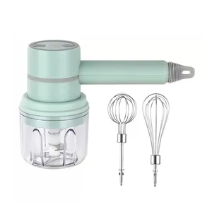 USB Rechargeable 3 Speed Portable Cordless Mixer Hand Blender Wireless Electric Mini Egg Beater Blender With Bowl