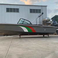 Bateau de pêche à coque ouverte de 5-7 m en fibre de verre, durable, style Panga, pour la pêche en mer et le transport, logo personnalisé disponible