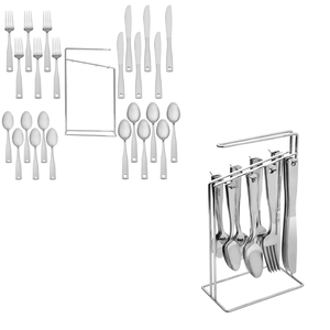 24 pezzi di Posate Appeso In Acciaio Inox con Colori Manico In Plastica Set di Posate, Luminoso Multicolore Mensa Cutler - Product Image 6