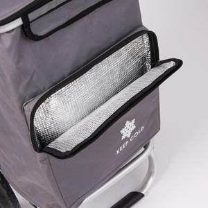 Chariot de courses pliable en toile avec sac isotherme, bonne impression - Product Image 3